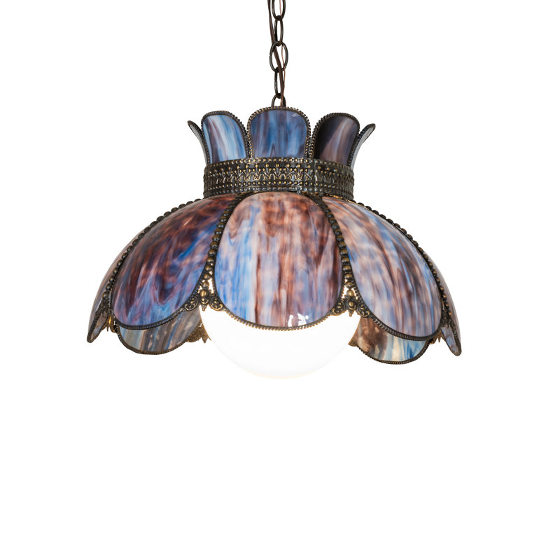 1 - Light Pendant, Brown/Blue/Purple