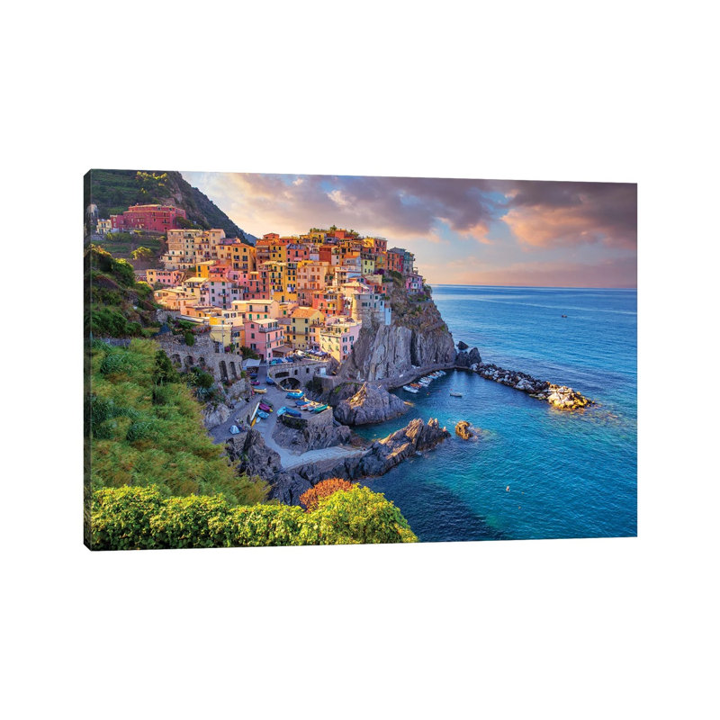 Summer Dream In ManarolaCinque Terre, Italy by Susanne Kremer - Wrapped Canvas Print, 20.32 cm H x 30.48 cm W