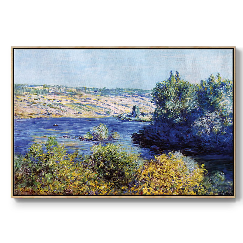 La seine à Vetheuil, 1881, reproduction d'art sur toile, H 25 po x l 37 po x P 2 po, Bois naturel