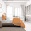 Ensemble de couvre-lit / microfibre orange 3 pièces-86497855