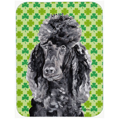 Caroline's Treasures Shamrock Lucky Irish Standard Poodle St. Patrick's Day Glass Cutting Board
