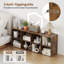 8-cube Bookcase Bookshelf With 2 Anti-tipping Kits Storage Organizer Rustic Brown