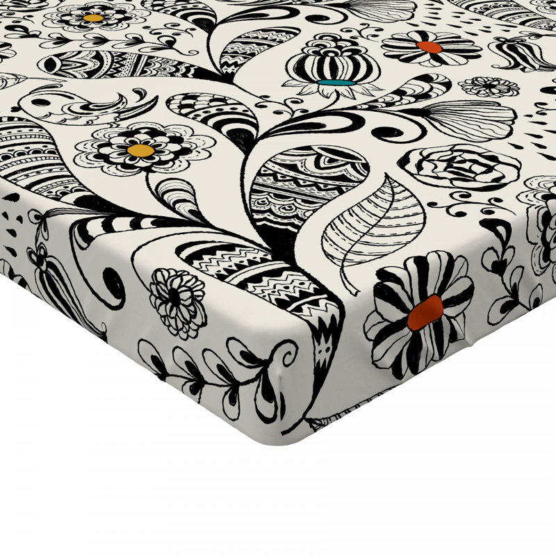 Microfiber Floral Fitted Sheet, Full Fitted Sheet