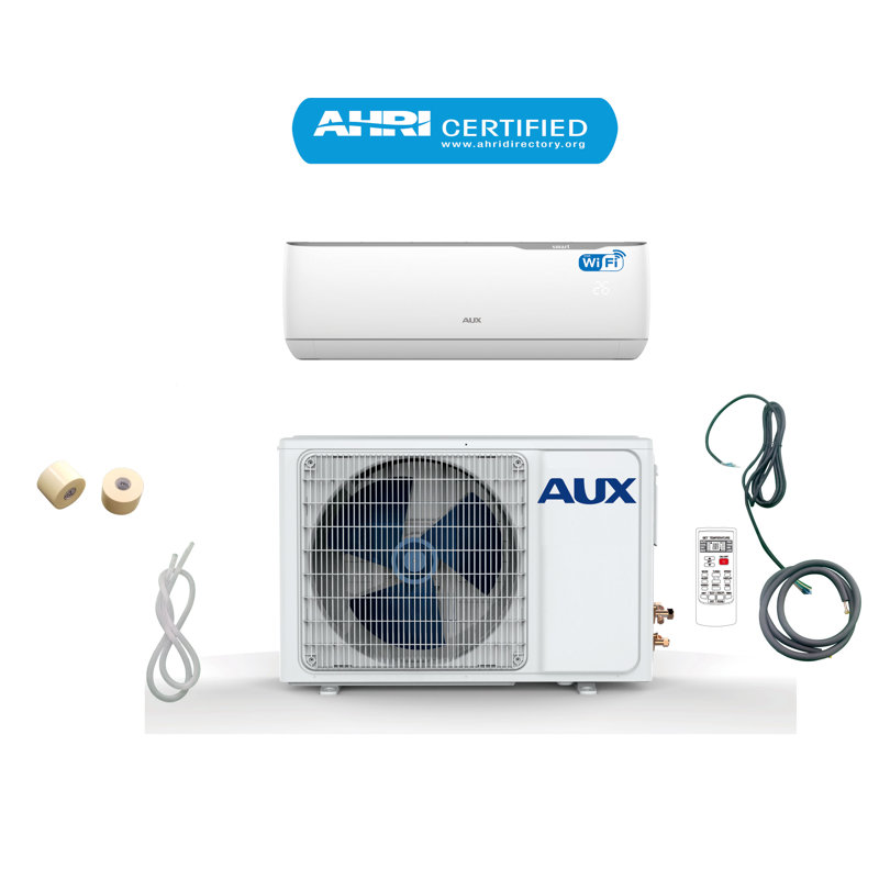 Mini climatiseur d'air à deux blocs sans conduit 24 000 BTU avec chauffage et télécommande