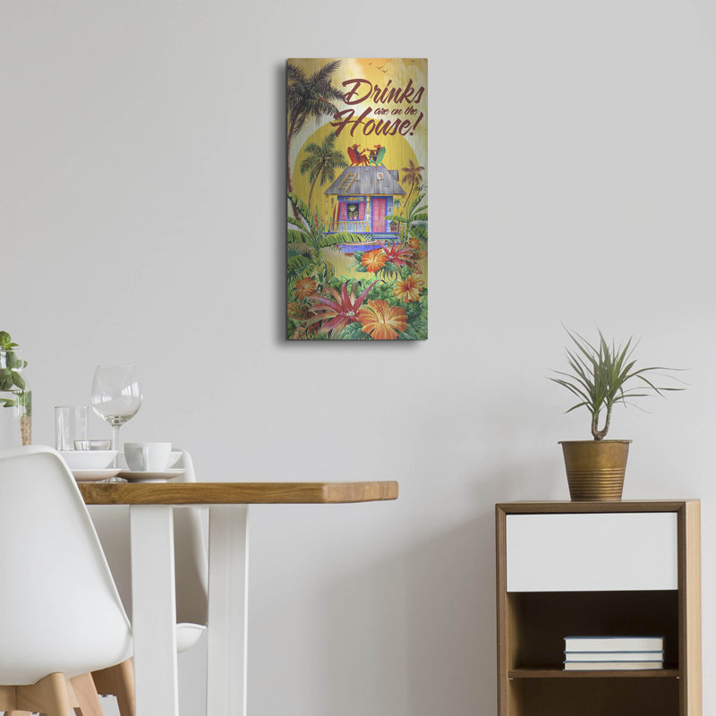 Art mural en métal Lark Manor ™ «Drink House» par James Mazzotta, H 24 po x l 12 po