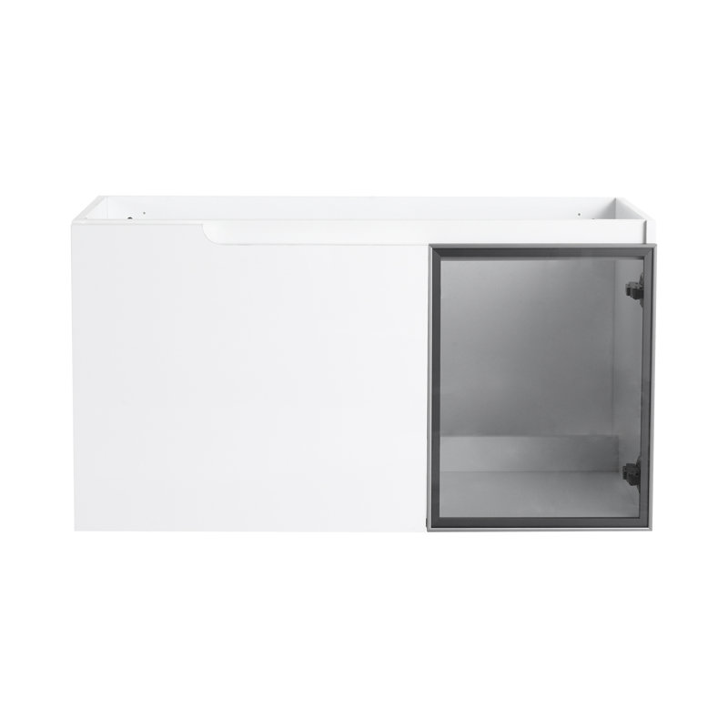 Base de meuble-lavabo moderne, design en contreplaqué blanc brillant pour une salle de bain élégante