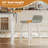 Upholstered Barstools w/ Low Back Footrest & Wood Legs for Kitchen Island-681015199-681015198-681015196
