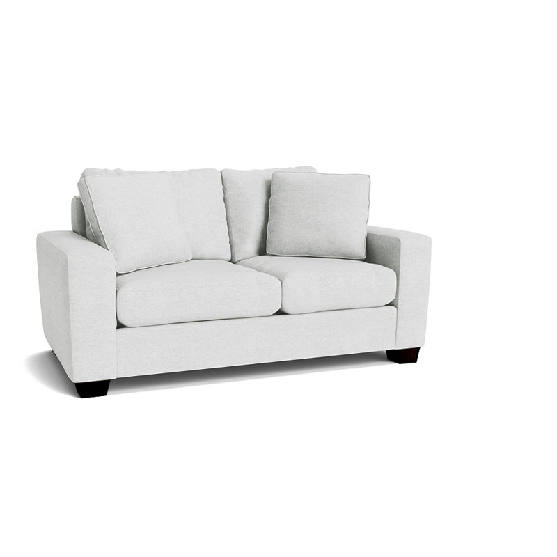 Causeuse à accoudoirs carrés de 64 po avec coussins réversibles Anastase, Neige Jango, Espresso