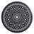 35.43-Inch Cast Aluminum Patio Dining Table With Black Frame, Umbrella Hole, And Elegant Carved Design For Outdoor Use
