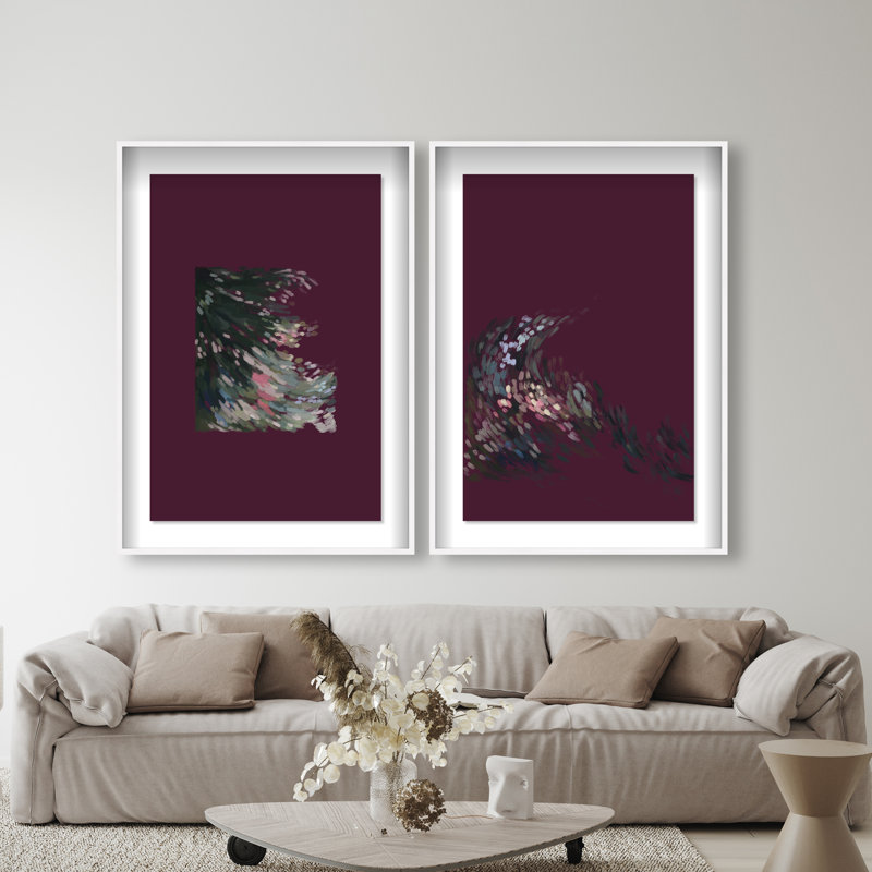 Delicate Spring Set Shadowbox Abstract Print by Oliver Gal, Black Frame, 10 x 15, 37.5"H x 55.5"W, White Shadowbox