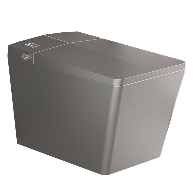 Smart Toilet With Built - In Tank, Foot Sensor, Auto Flush, Instant Warm Water, Heated Bidet Seat, User Memory, Led Digital Display Square Luxury Remote Control, 3 Level Adjustable Temp, Display,