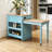 78.74''Solid Wood Kitchen Island with Extendable Dining Table and Storage, Mobile Kitchen Cart with Lockable Wheels-494706257
