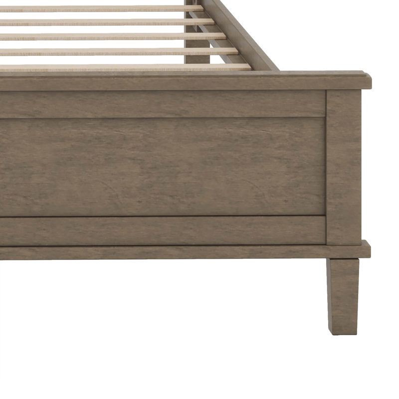 Lit plateforme en bois Burt, Brun, Grand lit