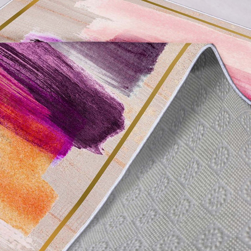 Stylish Hall Carpet Runner, 2.6 x 6.6 Feet | 100% Polyester, 650 g/m², 0.3 in Pile Height | Antibacterial & Non-Slip PVC Dot Underside | Machine Washable, Durable 3D Digital Print | Perfect for Home Décor