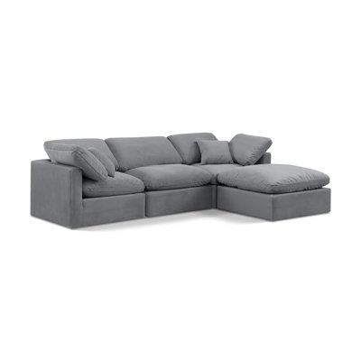 Itala Velvet L-Shaped Sectional Reversible