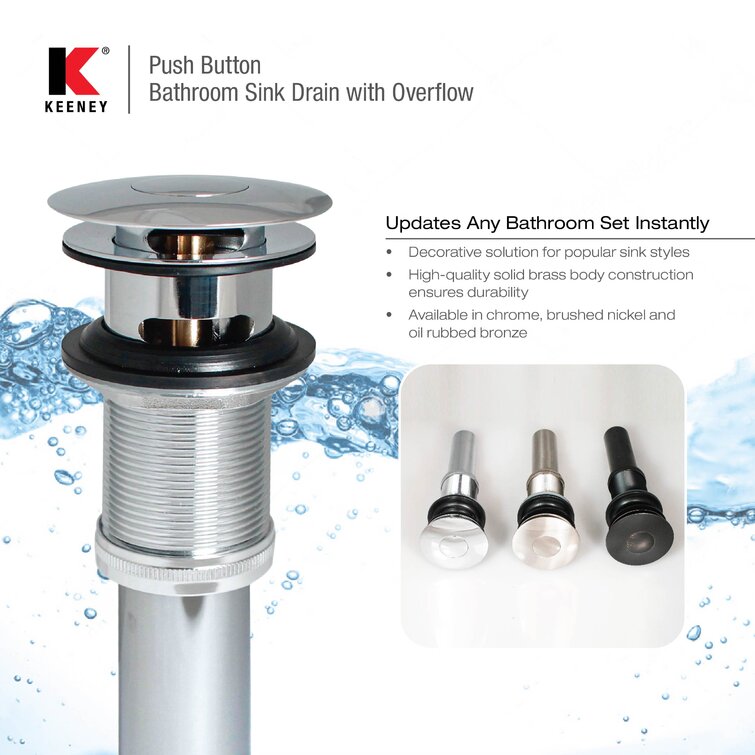 Keeney Brushed Nickel Bathtub Strainer with Screw in the Bathtub