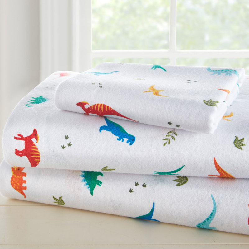 Wildkin Flannel Toddler Sheet Set – 100% Cotton, Soft & Cozy Bed Sheets -  Jurassic Dinosaurs