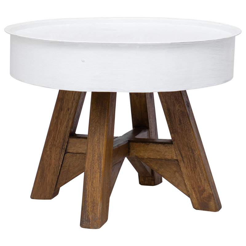 Coffee Table Mixed Recycled Wood 60x45 cm , White