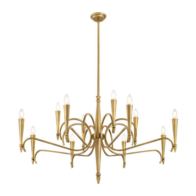 Lustre 12 lumières en laiton Riviera