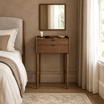 Meuble-lavabo en bois massif avec 2 tiroirs pour chambre MCM