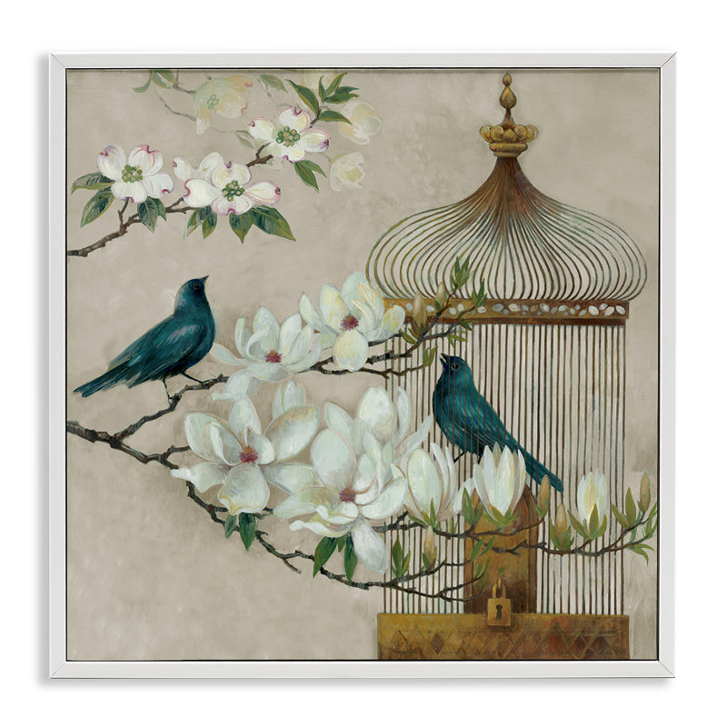 Floral Bluebird Menagerie, estampe numérique, conception par Elaine Vollherbst, H 12 po x l 12 po