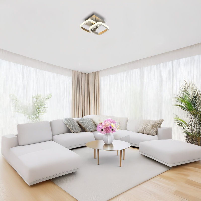 LED Flush Mount, Brushed Nickel