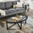 Wood 28.34"oval coffee table with glass top-1655622390-1665659665