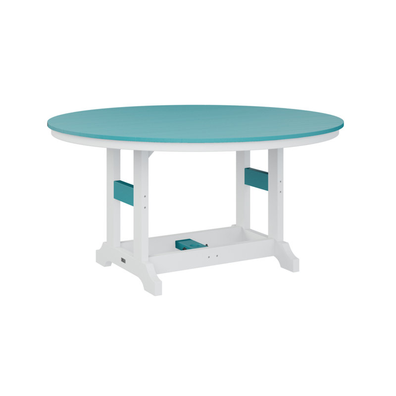 Table de salle à manger Berlin, H 38,87 po x l 60 po x P 60 po, Bleu Aruba