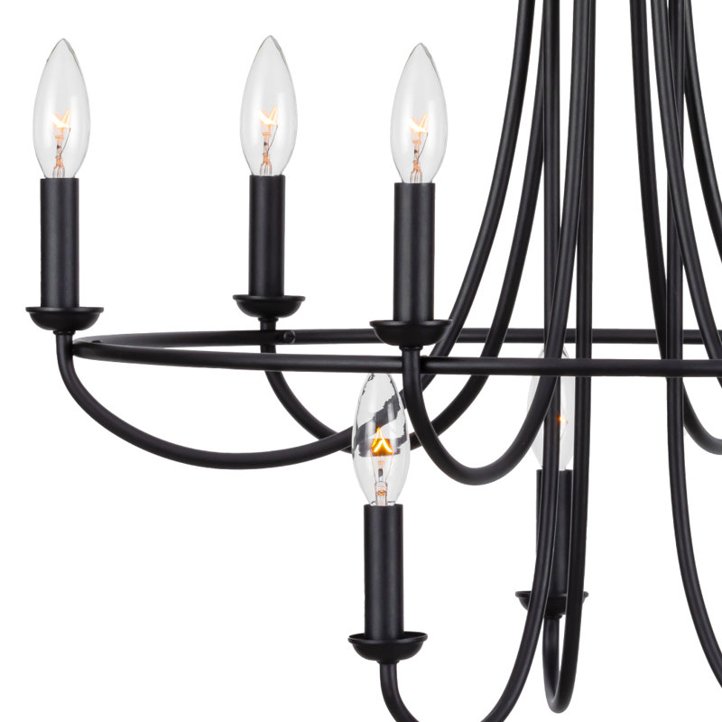 Ahsha 9-Light Tiered Candle-Style Chandelier