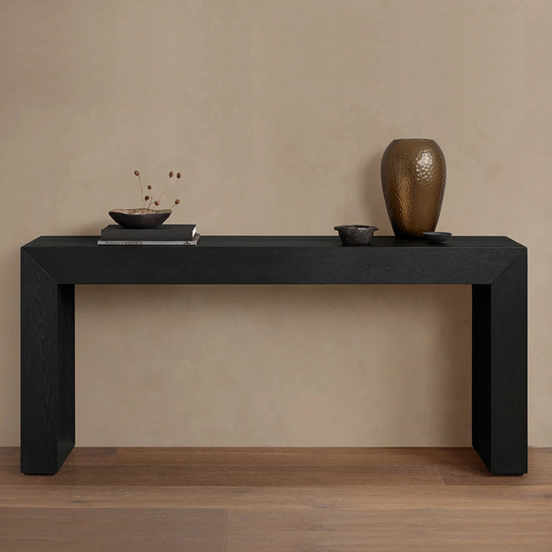 Console américaine de style américain, H 29,5 po x l 78,7 po x P 13,8 po, Noir