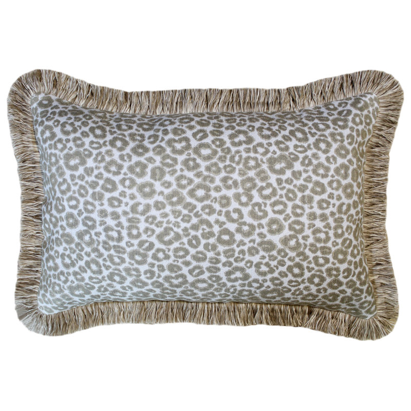 Sallie Duncan Designs Square Indoor/Outdoor Pillow Cover & Insert, Tan/White, Rectangular