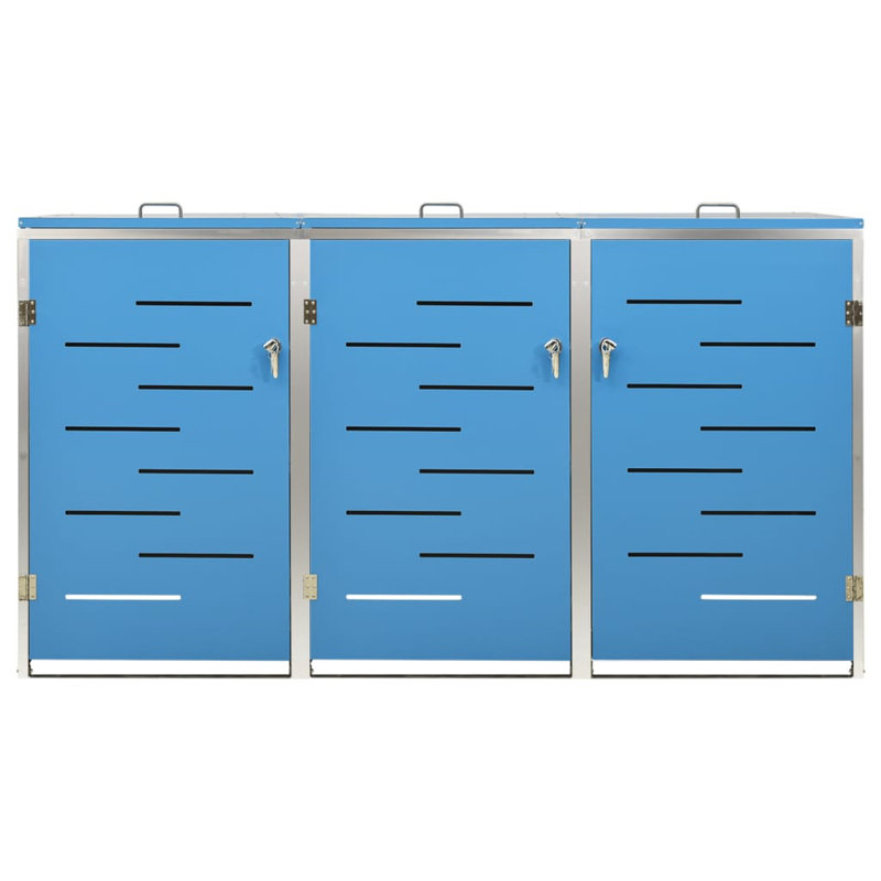 Metal Triple Bin Store, Blue