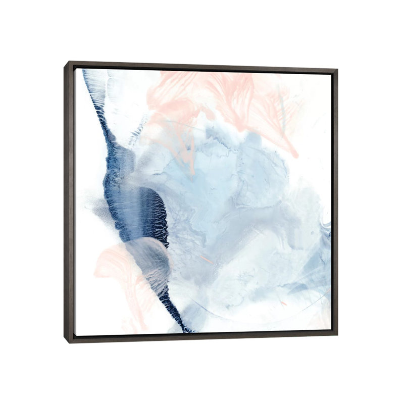 "Indigo & blush II" par Ethan Harper, reproduction d’art, Pas de tapis, H 18 po x l 18 po x 1,5 po