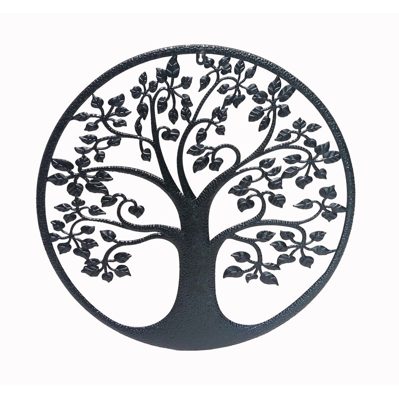 Décoration murale en métal à motif d'arbre
