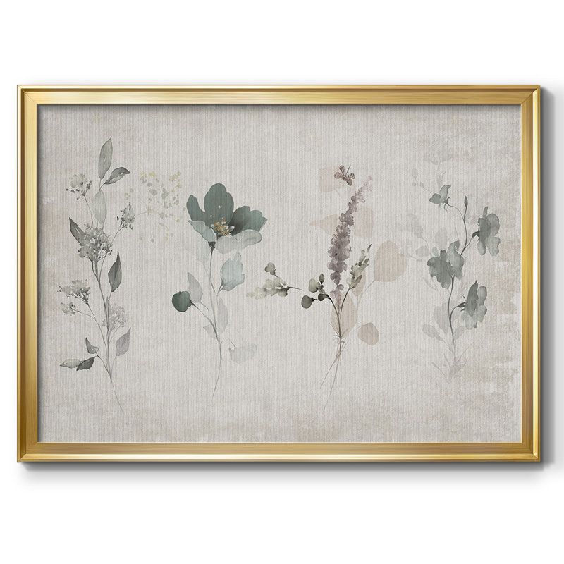 Arrangement rétro encadré sur toile, Or, H 14 po x l 20 po x P 1,5 po