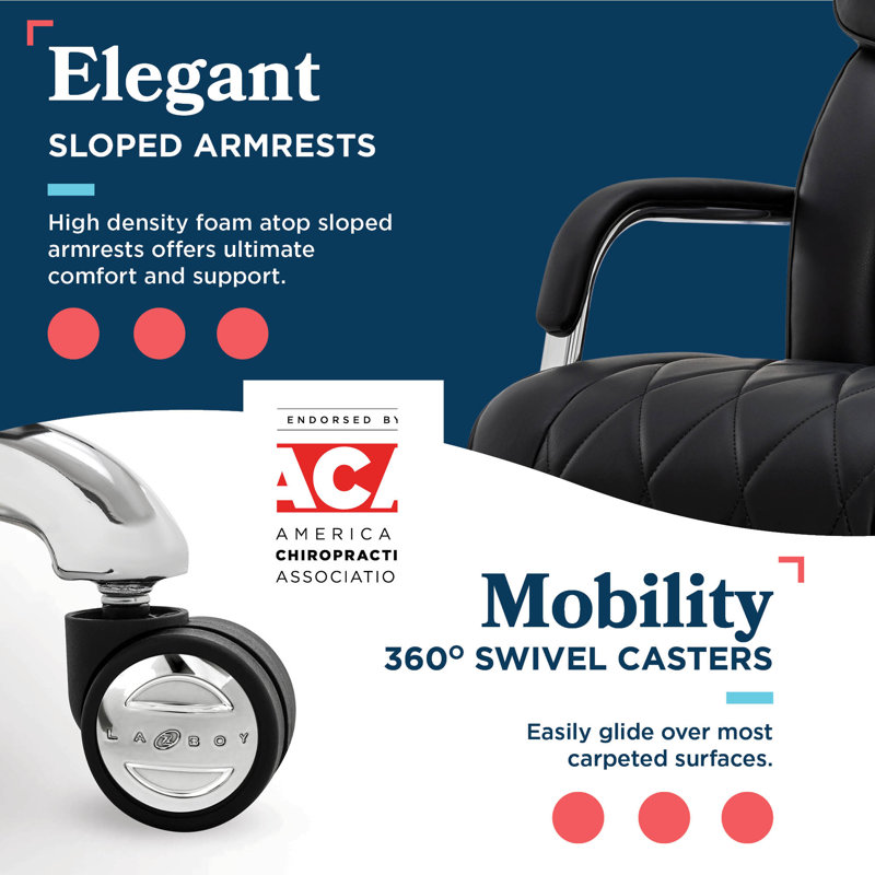 Symphony Swivel Executive Chair, Chrome, Black