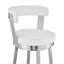 Tabouret de bar pivotant de 30 po de hauteur en acier inoxydable brossé et similicuir blanc