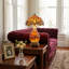 Lampe de table 22 "papillon orange Tiffany, lampe de table classique en vitrail incluse avec 3 sources de lumière