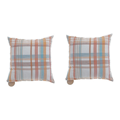 Cotton Cushion 18" X 18" Plaid - Set Of 2