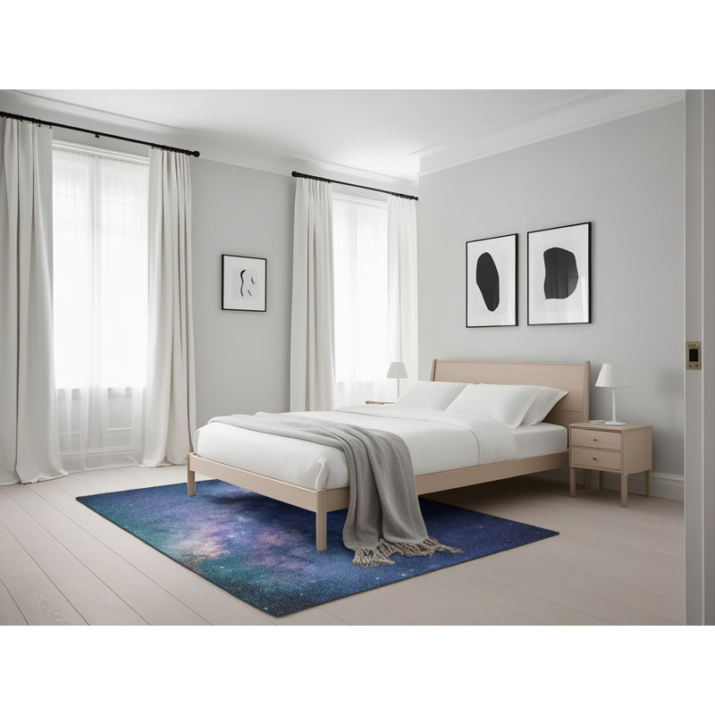 Tapis de l’étoile comme 22 zones bleues, Rectangle 5 pi x 7 pi