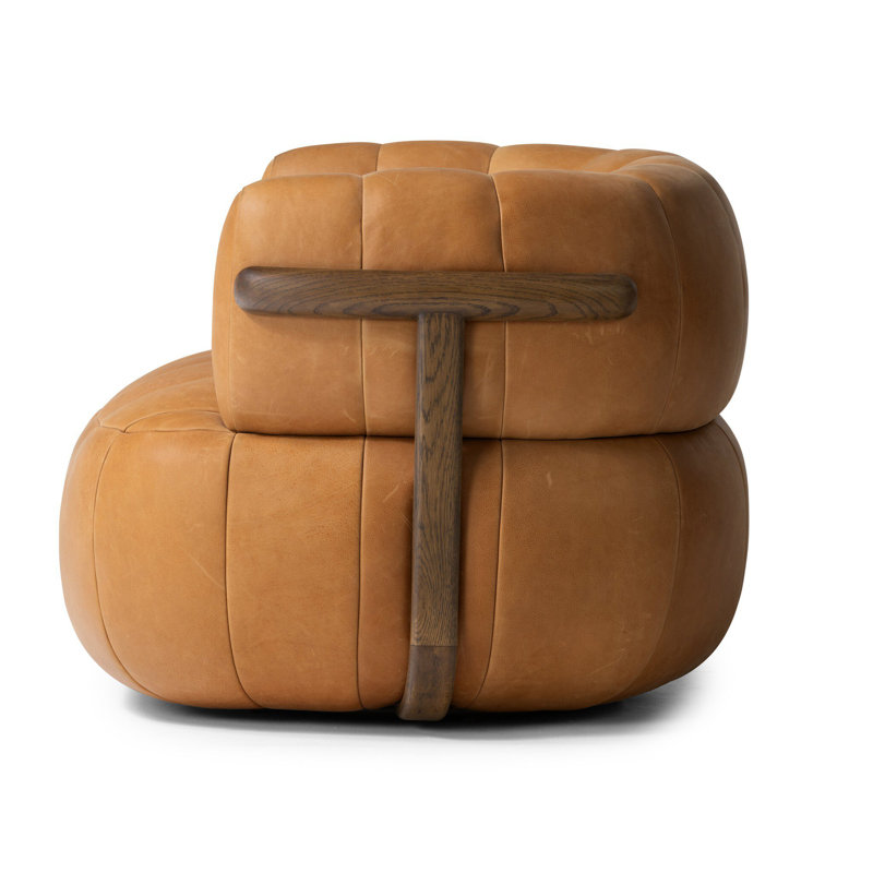Doss Swivel Barrel Chair, Palermo Cognac Top Grain Leather