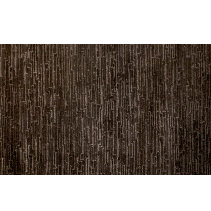 Hand Knotted Area Rug in Brown, Rectangle 6' x 9'