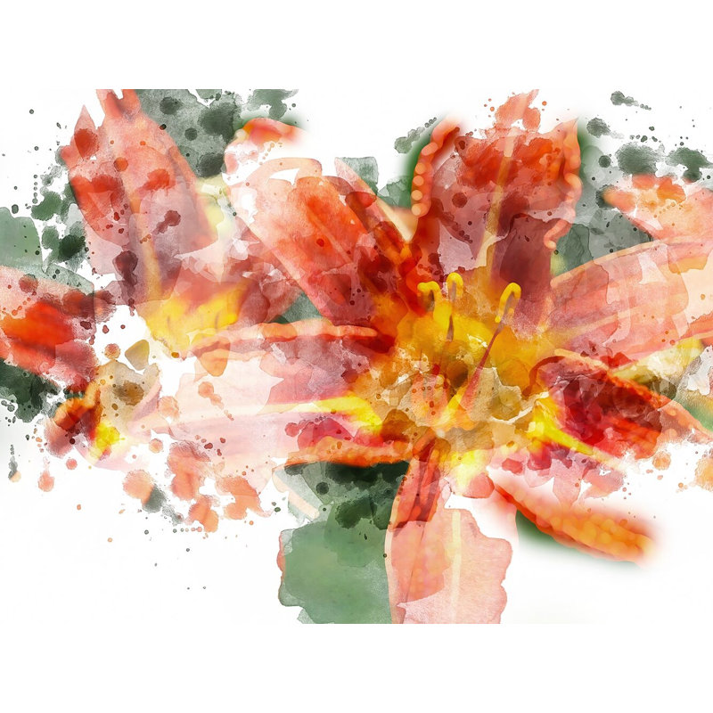 Floral 3070 Print by Chamira Young, Black Framed Canvas, 25" H x 33" W