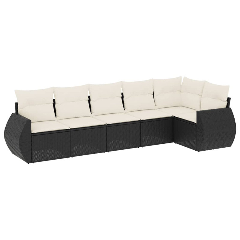 Vidaxl Garden Sofa Set Black, Cream White
