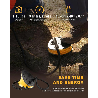 2.5L Foot Air Pump for Swimming Trainer Camping Tenting Inflatable Bed Air Bellow