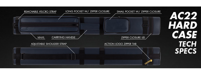 2x2 Oval Hard Pool Cue Case, Blue