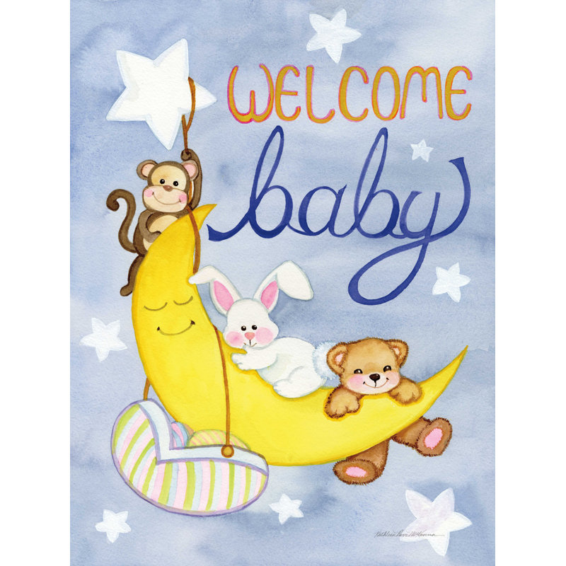 «Welcome Baby» par Kathleen Parr McKenna, impression sur toile tendue, H 48 po x l 36 po