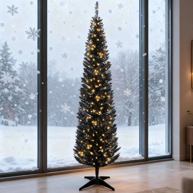 7Ft Pencil Christmas Tree ,Black