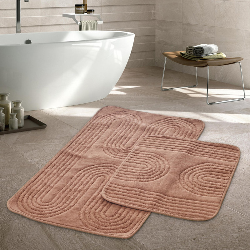 Ensemble de tapis de bain (2 pièces), Brun, L 26,8 po x l 39,4 po