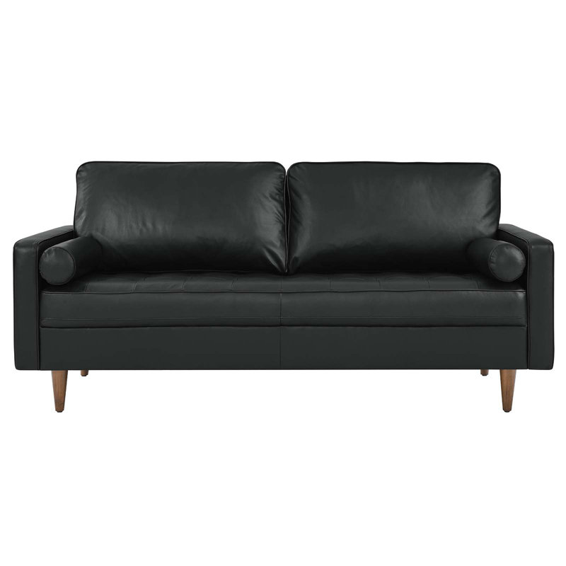 Canapé en cuir Valor 47,5 x 32 x 73, Cuir véritable noir